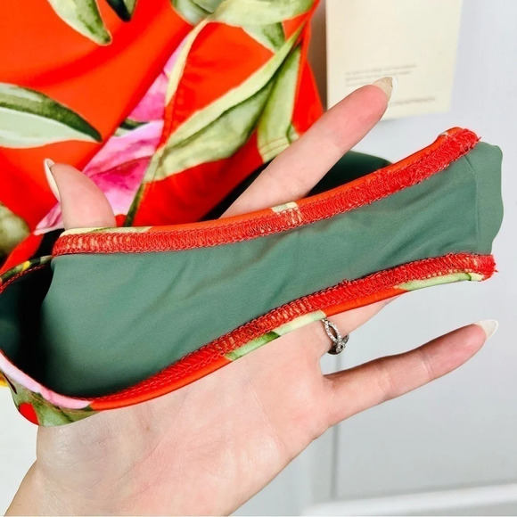 NWT Mara Hoffman Desiree Underwire One Piece Swimsuit Red Lily Floral XS - Picture 8 of 10